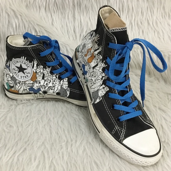 Converse men’s high top lace up black shoes size 5 men’s/ 7 women’s - Picture 5 of 8